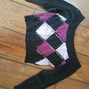 argyle crop top sweater goes just to waist